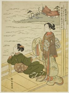 Gonchunagon Sadaie (Fujiwara no Teika), aus einer unbetitelten Serie von Parodien der Drei Abendgedichte