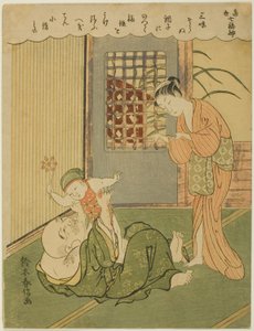 Hotei, aus der Serie Sieben Götter des Glücks im modernen Leben (Tosei Shichi-fukujin) von Suzuki Harunobu