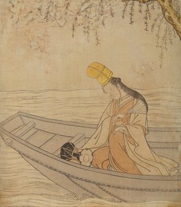 Frau im Boot von Suzuki Harunobu