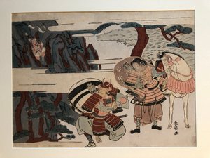 Kumagai Naozane fängt Taira no Atsumori bei Ichi-no-tani von Suzuki Harunobu
