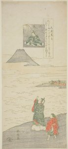 Gedicht von Otomo no Kuronushi, aus der Serie "Sechs berühmte Dichter (Rokkasen)" von Suzuki Harunobu