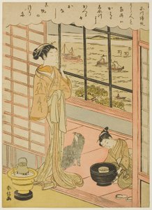 Rückkehrende Segel in Shinagawa (Shinagawa no kihan), aus der Serie "Acht modische Ansichten von Edo (Furyu Edo hakkei)"
