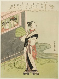 Der vierte Monat (Uzuki), aus der Serie "Beliebte Versionen unsterblicher Dichter in vier Jahreszeiten (Fuzoku shiki kasen)" von Suzuki Harunobu