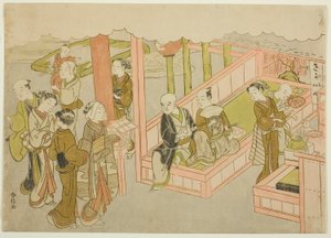 Die Einführung, das erste Blatt aus der Serie "Ehe in Brokatdrucken, der Wagen der tugendhaften Frau" von Suzuki Harunobu