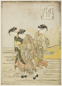 Der Juwelenfluss bei Ide (Ide no Tamagawa), aus einer unbetitelten Serie von sechs Juwelenflüssen von Suzuki Harunobu