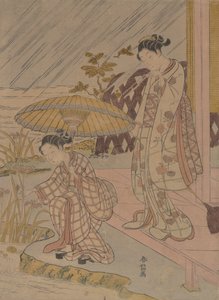 Betrachtung der Iris im Regen, 1764-70 von Suzuki Harunobu