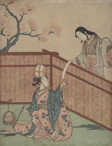 Sake am Ahornblattfeuer erwärmen