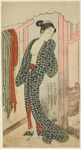 Frau in einem Badehaus von Suzuki Harunobu