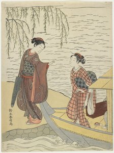 Frauen steigen aus einem Boot, ca. 1767