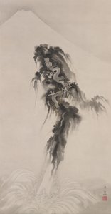 Aufsteigender Drache und Berg Fuji von Suzuki Kiitsu
