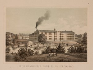 Baumwollfabrik, Stromsbro, Schweden, ca. 1840 von Swedish School