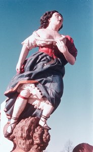 Galionsfigur von unbekanntem Segelschiff, Mitte des 18. Jahrhunderts (bemaltes Holz)