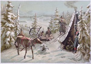 Nordschweden: Herbstliche Wanderung in Lappland um Luleå, Ende des 19. Jahrhunderts von Swedish School