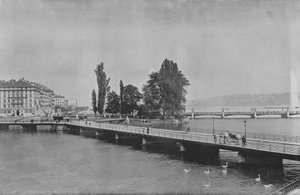 Genf, Pont des Bergues und Ile J-J Rousseau von Swiss Photographer