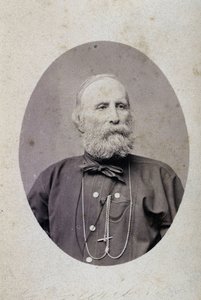 Giuseppe Garibaldi (1807-1882), italienischer Politiker. Um 1875. Fotografie des Ateliers Lacomée und Lacroix, Genf