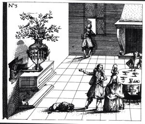 Vogelgesang-Musikbaum, veröffentlicht ca. 1670 von Swiss School