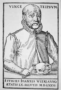 John Wier (1516-88), Kopie einer Illustration aus De Lamiis Liber, Basel 1577, verwendet in einer Geschichte der Magie, veröffentlicht im späten 19. Jahrhundert
