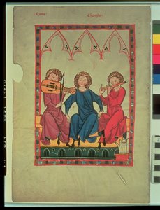 Musiker, aus dem Manasse Codex, eine Sammlung höfischer Liebeslieder, ca. 1300-20 von Swiss School