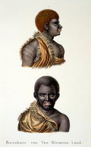 Eingeborene von Van Diemens Land, d.h. Tasmanien, aus Ethnologische Studie verschiedener Rassentypen von verschiedenen Kontinenten, von C.I. Brodtmann, 1824 von Swiss School