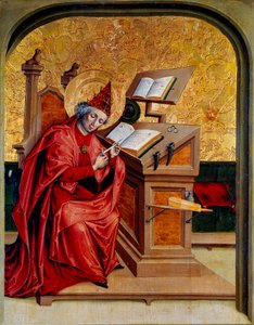 Porträt von Gregor dem Großen (540-604) Papst von 590 bis 604 Gemälde der Schweizer Schule des 15. Jahrhunderts Dijon, Museum der Schönen Künste