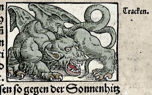 Darstellung eines Drachen: Gravur aus Johann Stumpffs „Den Edlen Strengen Besten Fromen“. 1550 von Swiss School