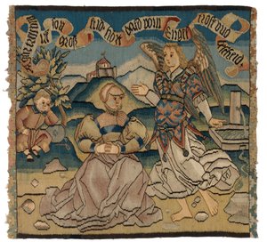 Wandteppichpanel mit Hagar und dem Engel