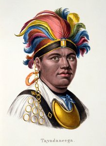 Tayadaneega: Häuptling einer der Pazifikinseln, aus Ethnologische Studie verschiedener Rassentypen von verschiedenen Kontinenten, von C.I. Brodtmann, 1824