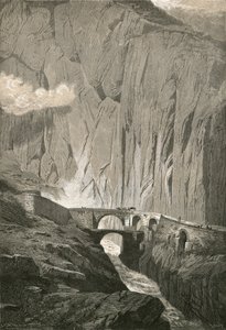 Die Teufelsbrücke - St. Gotthard Straße, Schöllenenschlucht von Swiss School