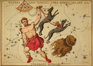 Bootes Canes Venatici, Coma Berenices und Quadrans Muralis, Illustration aus 