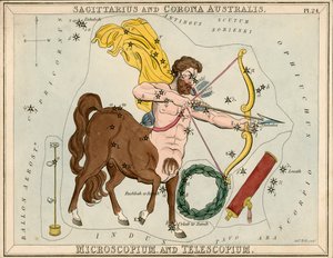 Schütze und Südliche Krone. Mikroskop und Teleskop, ca. 1825