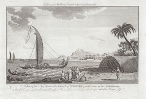 Ansicht der neu entdeckten Insel Ulieta mit einigen der Einwohner