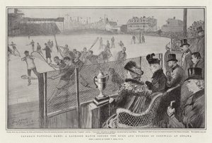 Kanadas Nationalsport, ein Lacrosse-Spiel vor dem Herzog und der Herzogin von Cornwall in Ottawa