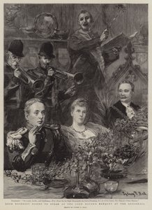 Lord Rosebery erhebt sich, um beim Bankett des Lord Mayor in der Guildhall zu sprechen von Sydney Prior Hall