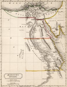 Karte von Aegyptus Antiqua (Altes Ägypten), gezeichnet und graviert von Sydney Hall, ca. 1826