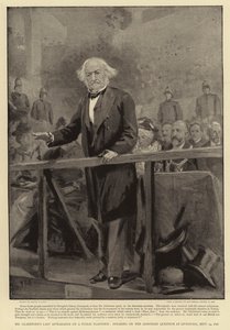 Mr. Gladstones letzter Auftritt auf einer öffentlichen Plattform, Rede zur armenischen Frage in Liverpool, 24. September 1896 von Sydney Prior Hall