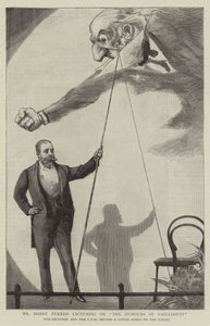 Mr. Harry Furniss hält einen Vortrag über die Humoresken des Parlaments von Sydney Prior Hall