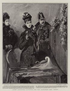 Königin Alexandra tauft das neue Schlachtschiff H.M.S. Queen von Sydney Prior Hall