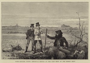 Rom, Englische Tiger im Ausland, eine Skizze beim letzten Treffen der römischen Jagd von Sydney Prior Hall