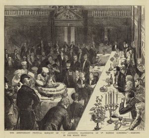 Das Jubiläumsfestbankett der alten Bruderschaft der Rahere Almoners, das Eberkopf hereinbringend von Sydney Prior Hall