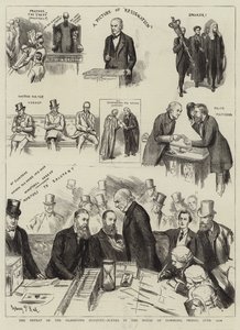 Die Niederlage des Gladstone-Ministeriums, Szenen im Unterhaus, Freitag, 12. Juni von Sydney Prior Hall