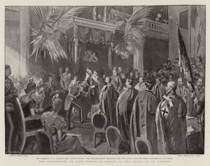 Die Investitur von Lord Iveagh als Ritter des Ordens von St. Patrick von Sydney Prior Hall