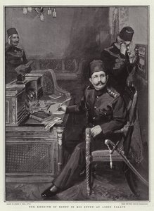Der Khedive von Ägypten in seinem Arbeitszimmer im Abdin-Palast von Sydney Prior Hall