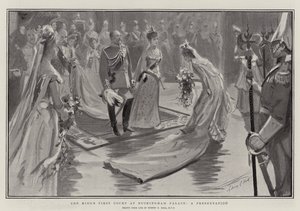 Der erste Hof des Königs im Buckingham Palace, eine Präsentation von Sydney Prior Hall