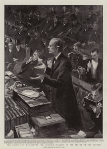 Die Parlamentseröffnung, Mr. Balfour spricht in der Debatte zur Adresse von Sydney Prior Hall