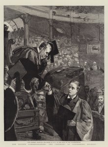 Die Oxford-Feier, die Zeremonie der Verleihung von Abschlüssen von Sydney Prior Hall