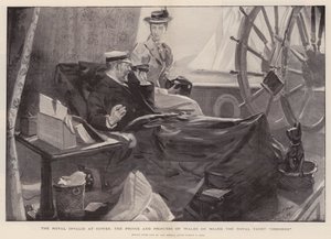 Der königliche Invalide in Cowes, der Prinz und die Prinzessin von Wales an Bord der königlichen Yacht Osborne