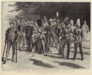 Die königliche Tour, der Herzog von Cornwall überreicht Kriegsauszeichnungen in Sydney von Sydney Prior Hall
