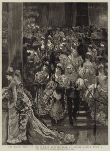 Der königliche Besuch in Irland, der Salon im Dublin Castle, 9. April von Sydney Prior Hall