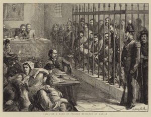 Prozess einer Bande italienischer Banditen in Aquila von Sydney Prior Hall
