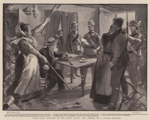 Mit Lord Roberts im Freistaat, die Verhaftung eines niederländischen Verdächtigen von Sydney Prior Hall